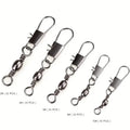 50/200pcs Barrel Snap Swivel Fishing Accessories, Gear with Ball Bearing Swivels Snaps Connector for Quick Connect Lures