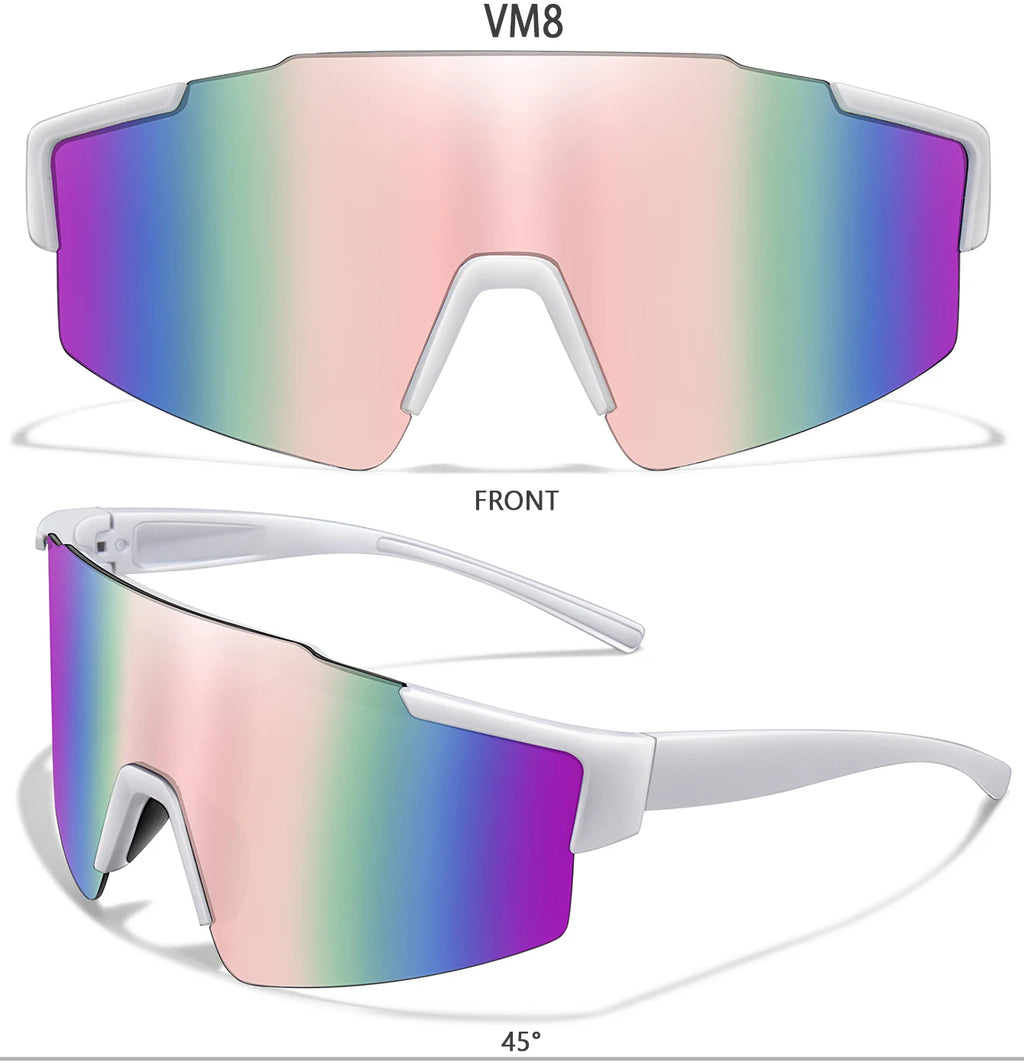 LOISRUBY Band New Style Cycling Sunglasses Sports Bike Glasses Men Women Mtb Bicycle Eyewear Large Windproof Eyewear UV400