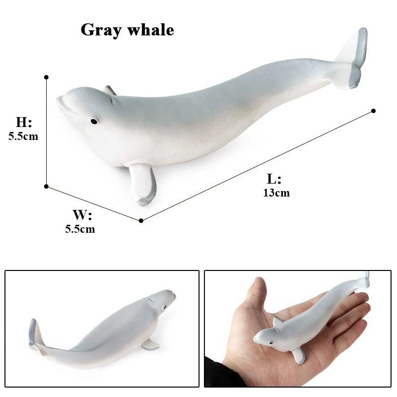 Oenux Ocean Animals Action Figures Sealife Shark Whare Megalodon Model Figurines PVC Home Decoration Kid Cognitive Education Toy