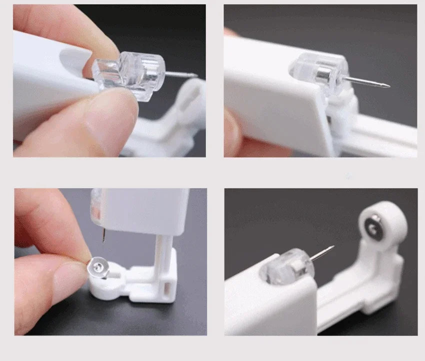 Safety Ear Piercing Gun Kit Women Men Disposable White Plastic Sterile Ear Piercing Device Fashion Simple Jewelry Piercing Tools