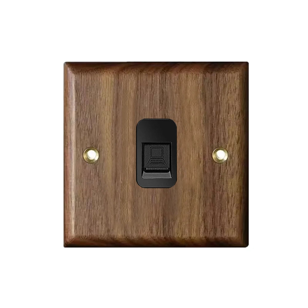 High Quality Retro Europe Type Vintage Wall Light Switch Socket, Solid Wood Brass Toggle Switch Plate, Antique Home Stay Switch