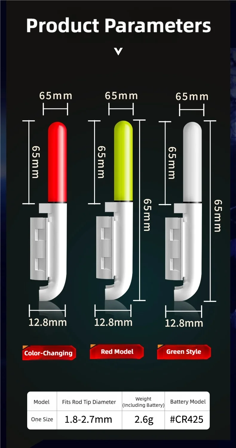 TINSOL 2026 New 2-20PCS Fishing Rod Tip Light, Fish Bit Alarm, Suitable for Night Fishing（Batteries not included）