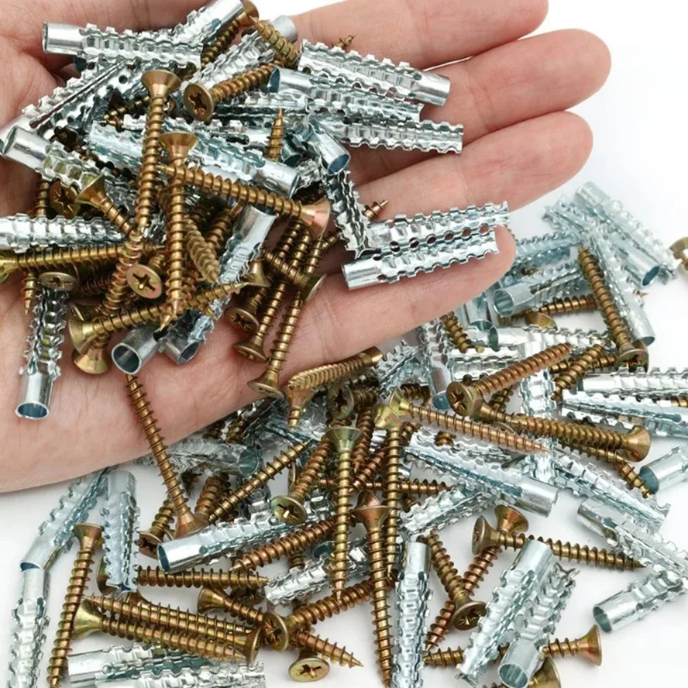10/500 Set Expansion Pipe with Screw Self Tapping Screw Drilling Plug Expansion Bolt Tools for Hollow Walls Tile Drywall Anchors