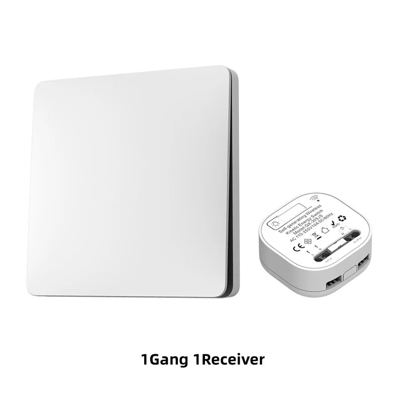 Lunzo RF 433 Self-generating Wireless switch  1 gang No Battery Required Self-Powered Waterproof Remote Control Light Swit