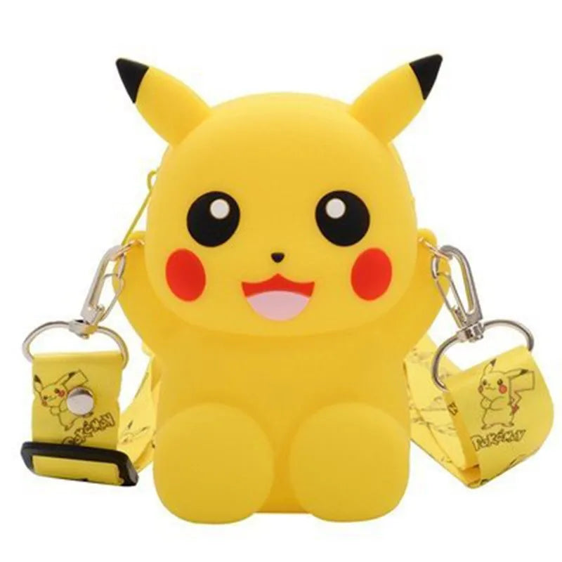 Pokemon Pikachu Lovely Fashion Bag Princess Small Storage Silicone Purse Messenger Cartoon Figures Model Toy Children's Gift Bag