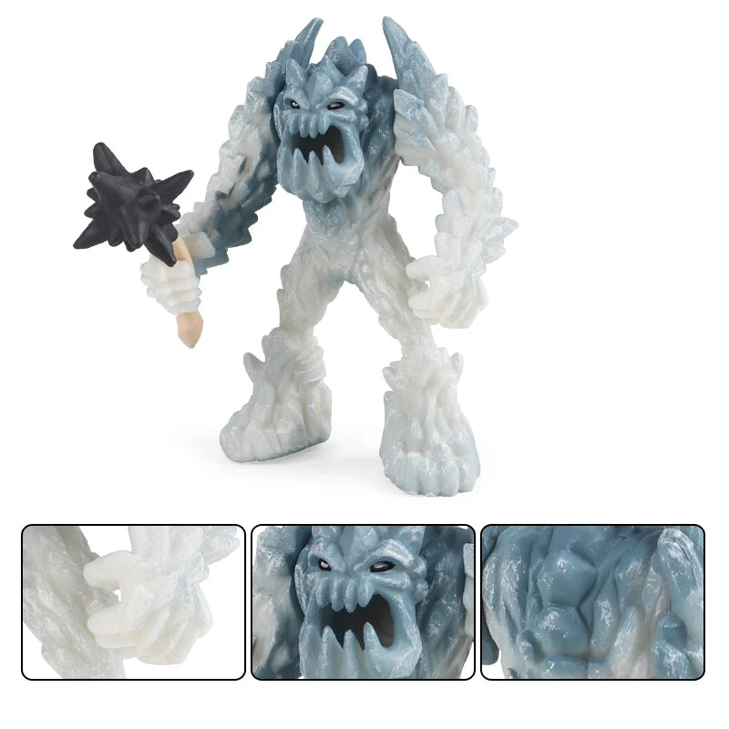 Oenux Original Savage Dinosaurs Myth Dragon Animals Model Fire Bull Octopus Monster Crab Action Figures Kids Collection Toy Gift