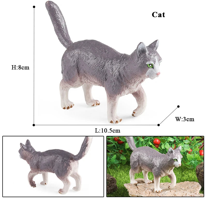Oenux Farm Model Simulation Goose Duck Pig Hen Cow Horse Sheep Action Figures Poultry Animals Figurine Miniature Cute Kids Toy