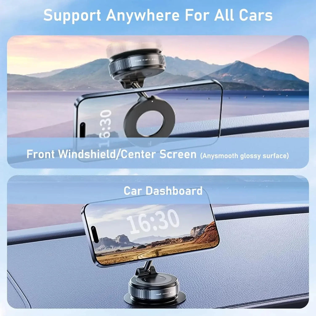 360° Rotating Vacuum Magnetic Car Phone Holder New Model Dashboard Glass Mount Multi-Scenario Automotive Navigation Stand