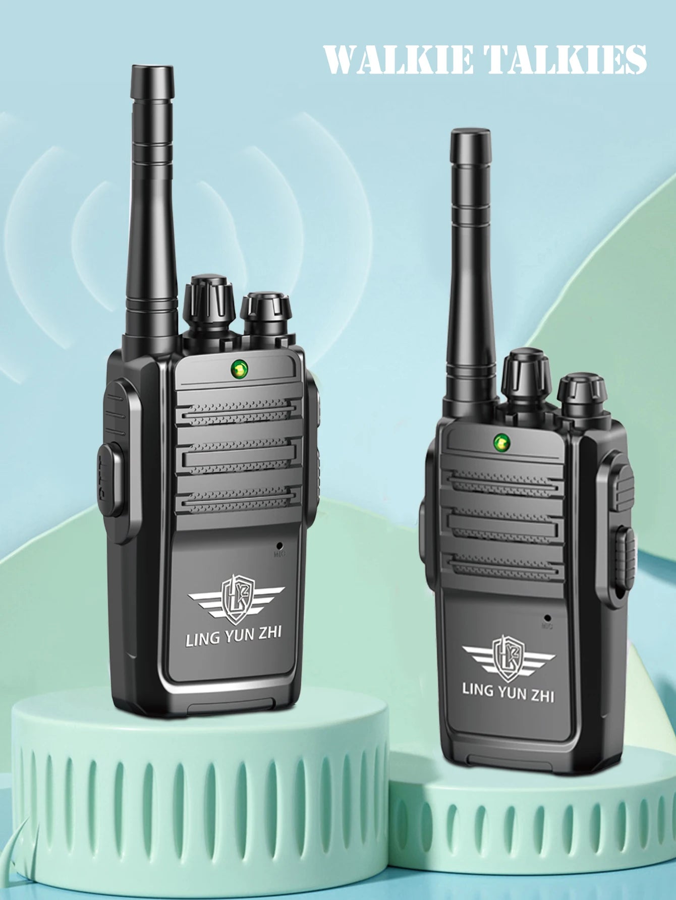 2Pcs Walkie Talkie Toys, Mini Interphone Digital Sound Indoor and Outdoor Communication Game Not Include Battery Gifts for boys