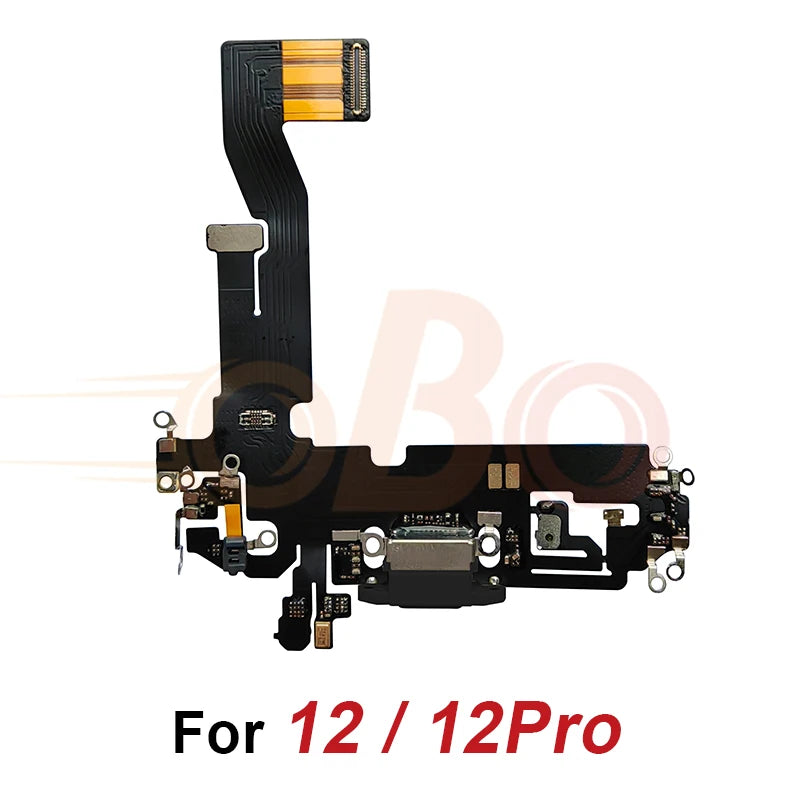 Charging Port Flex Cable for iPhone 11 12 13 Pro Max Mini Black White USB Charger Dock Connector with Microphone Repair (1PC)