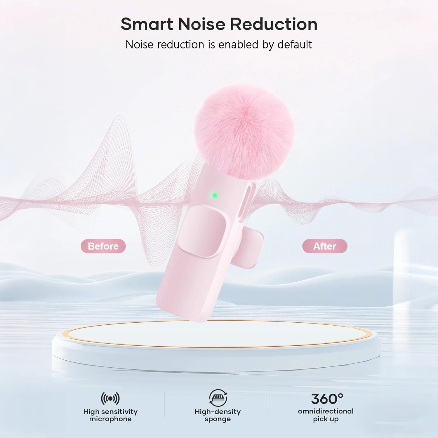 Type-C Port Professional Wireless Lavalier Microphone for Smartphones, Computers and Cameras, Plug and Play