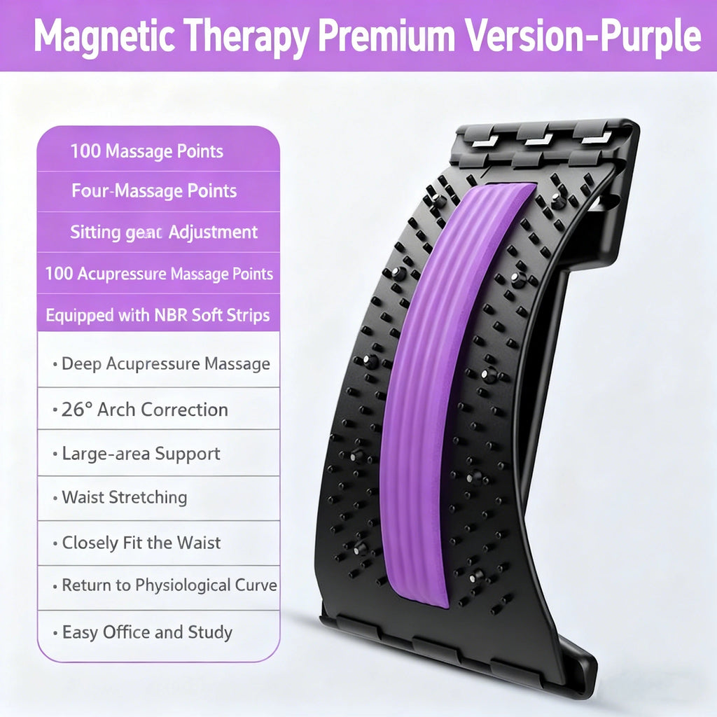 Lumbar Back Stretcher Massager, Spine Pain Relief Vertebral Relaxer for Lower Back Traction & Waist Correction