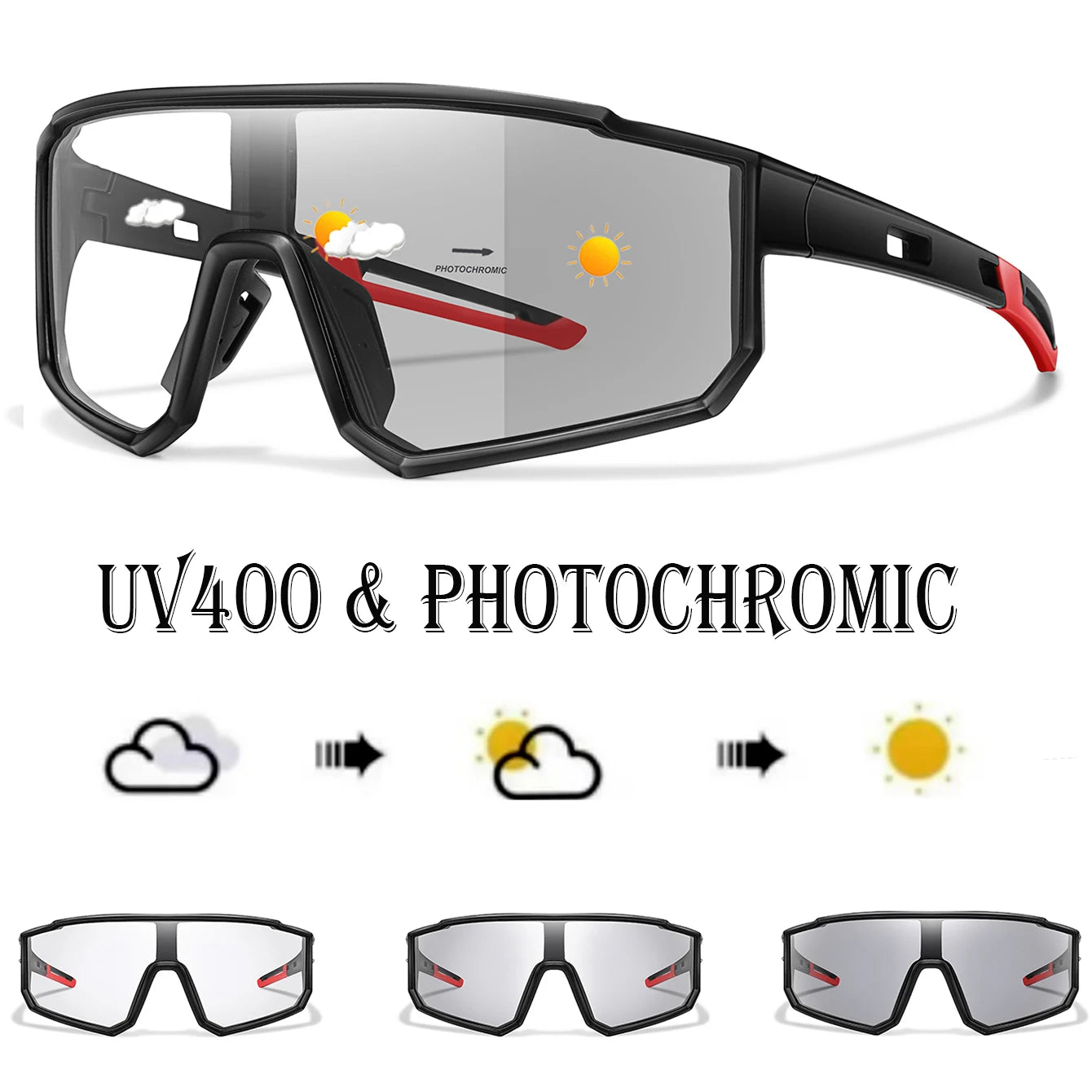 New Style Brand Photochromic Eyewear Men Women Bicycle MTB Bike Running Fishing Cycling Glasses Comfortable Windproof Goggles
