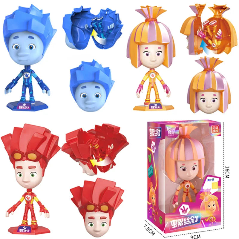 The Fixies Anime Figure Nolik Cartoon Transforming Toys Model Action Figures Collection Ornaments Children Gifts