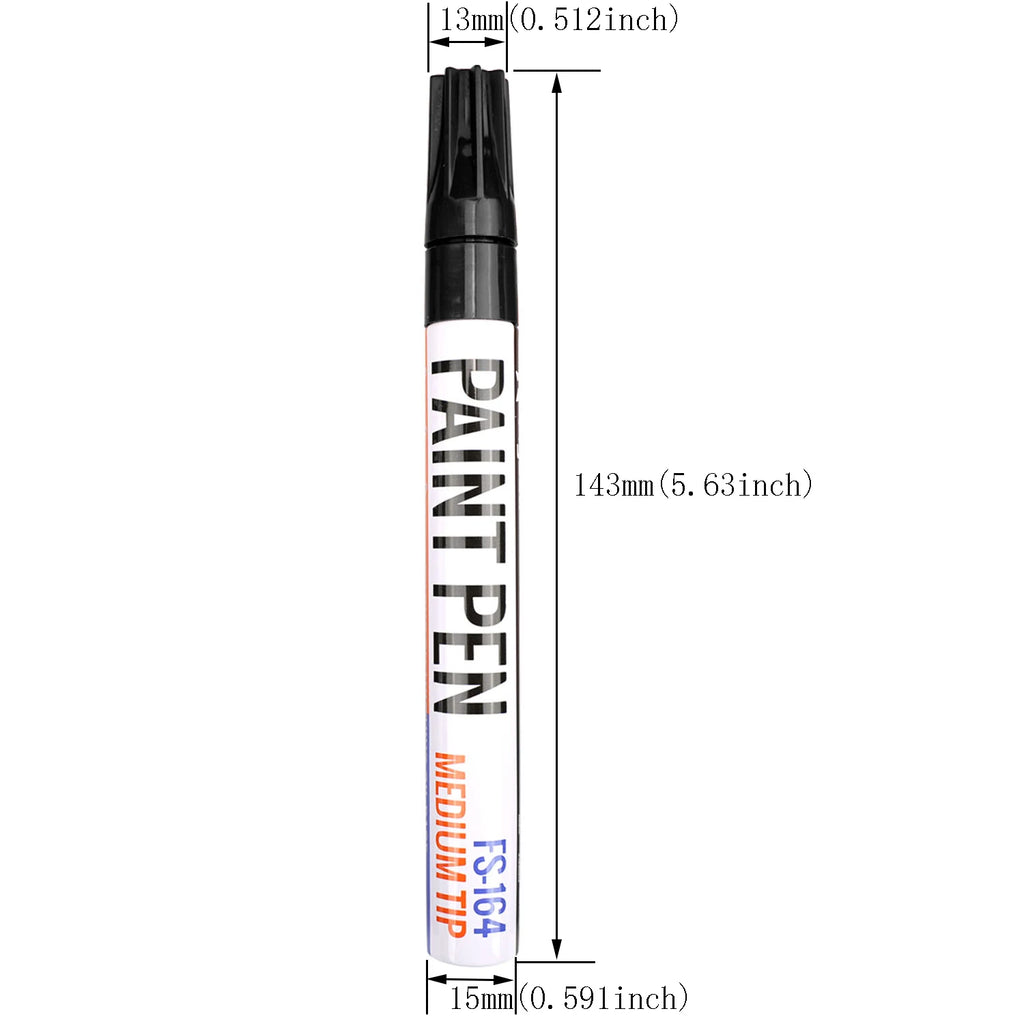 Black/White Oil Based Paint Pens, Permanent Marker for Metal, Wood, Canvas, Fabric, Plastic, Tire, Glass, Waterproof