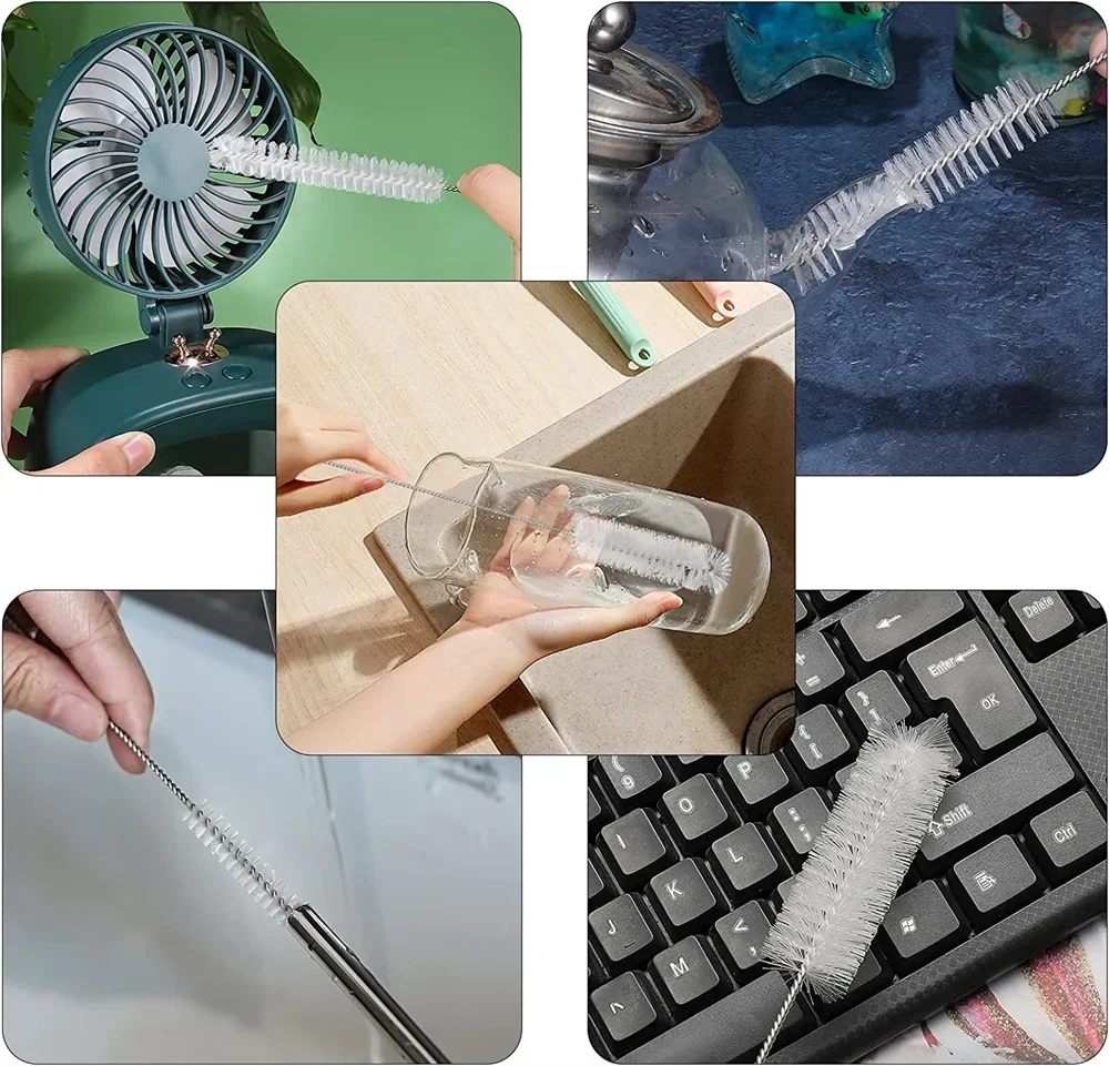Brosses de nettoyage de bouteilles, 10 pièces, brosse de nettoyage multifonctionnelle en paille réutilisable pour bouteilles