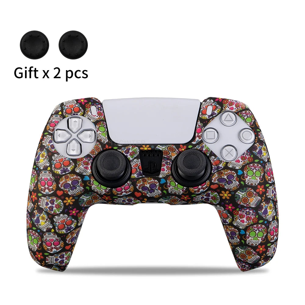 Silicone Protective Cover sleeve For PS5 Controller Accessories Rubber Case For PS5 Slim Gamepad Joysticks Thumb Grips Caps