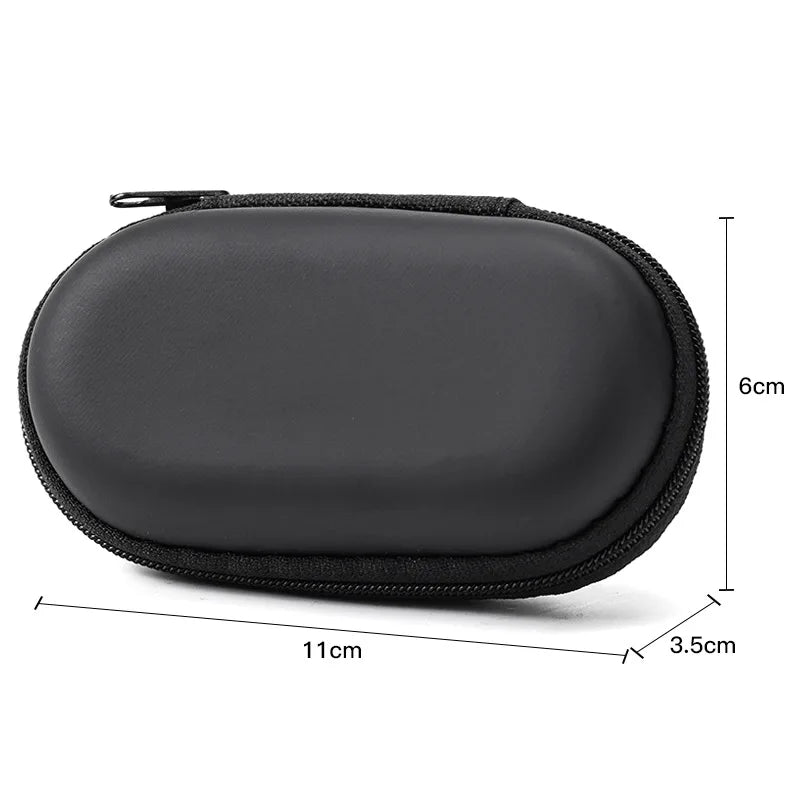 Portable Hard Shell Earphone Case, Shockproof Waterproof Headphone Storage Bag with Zipper, Universal Carrying Pouch for In-Ear