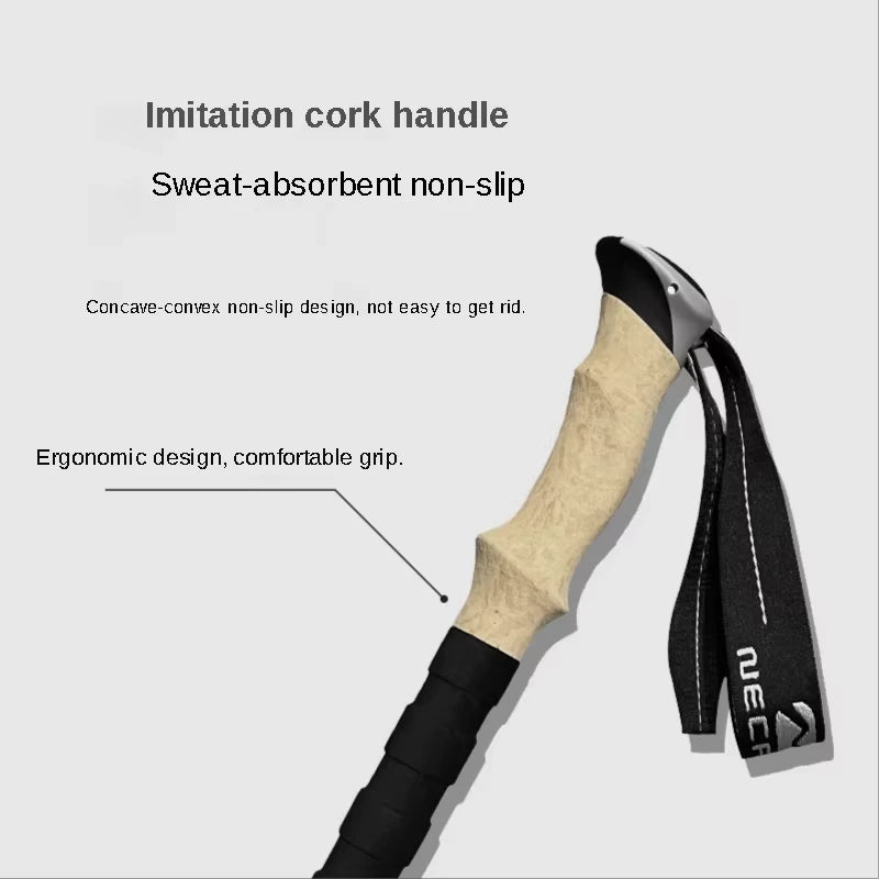 1pcs Hiking Anti Shock Walking Sticks Telescopic Trekking Climbing Poles Ultralight Walking Canes  Aluminum Outdoor  135CM