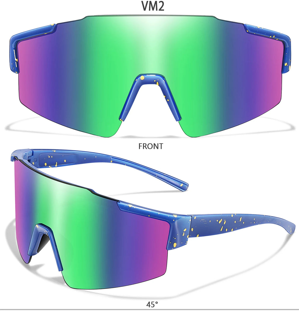 LOISRUBY Band New Style Cycling Sunglasses Sports Bike Glasses Men Women Mtb Bicycle Eyewear Large Windproof Eyewear UV400