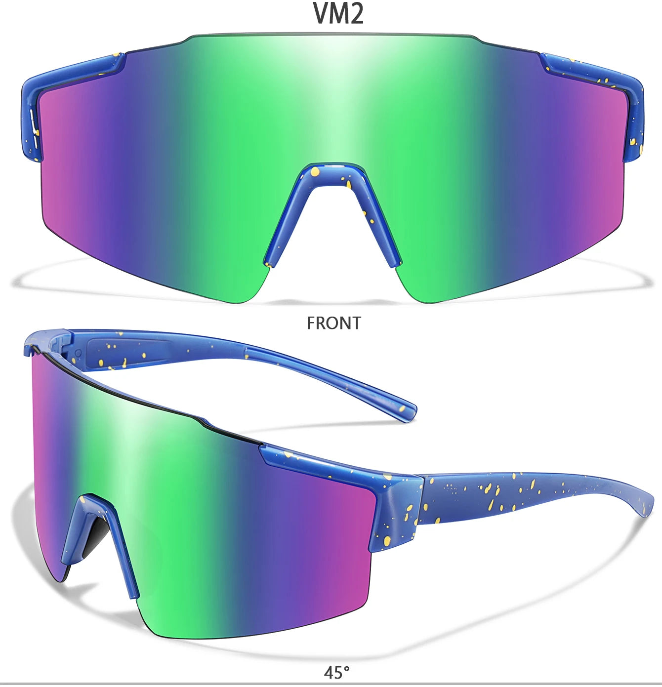 LOISRUBY Band New Style Cycling Sunglasses Sports Bike Glasses Men Women Mtb Bicycle Eyewear Large Windproof Eyewear UV400
