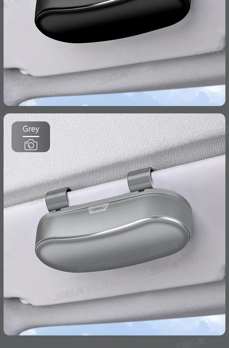SEAMETAL Car Sun Visor Glasses Case Anti-Scratch Sunglasses Storage Box Glasses Holder Organizer Universal for 99% Car Models