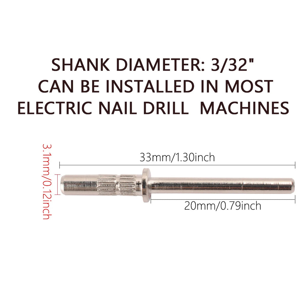 100pcs 3.1mm Mini Sanding Bands Kits Nail Drill Bits Mandrel Sets Electric Manicure Accessories Tool Dead Skin Remover
