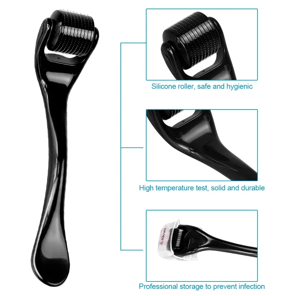 2Pcs Set Multi-function Lymphatic Contour Face Brush & DRS 540 Derma Roller Skin Nursing Roller Wrinkle Exfoliating Repair Tools