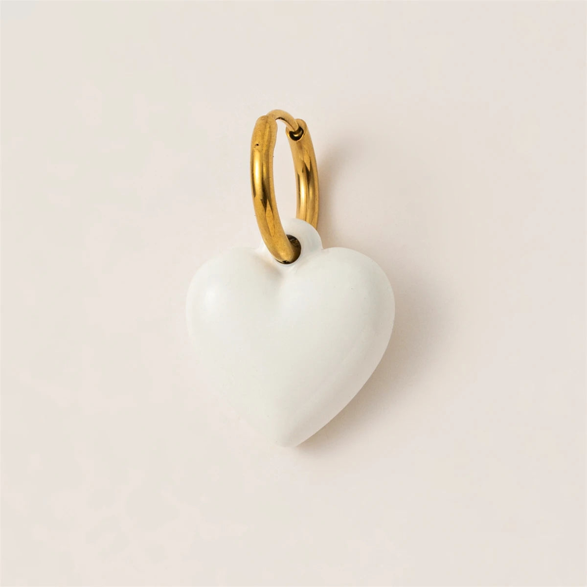 Drip oil red love necklace pendant, niche heart-shaped couple accessory DIY handmade pendant, gold-plated