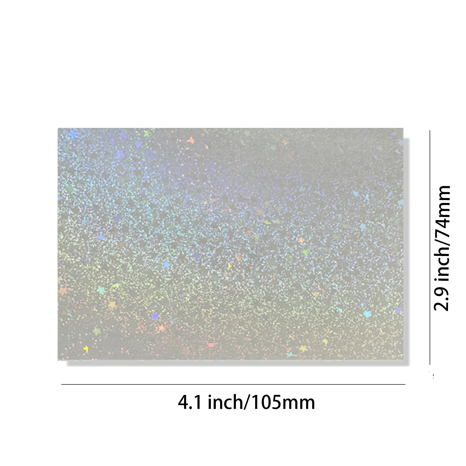 50 Sheets Sand Stars Holographic Sticker Paper 2.9×4.1 inch Glitter Clear Holographic Overlay Cold Laminating Film Self Adhesive