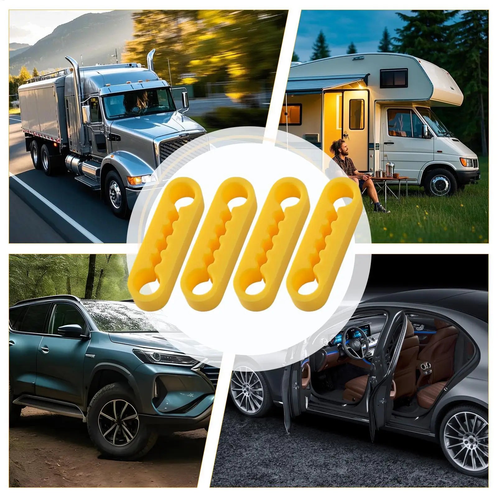Silicone Car Door Shock Absorber Pads, Elastic Cushion Damper, Reduce Noise & Protect Paint for Car Truck SUV RV Door Edge