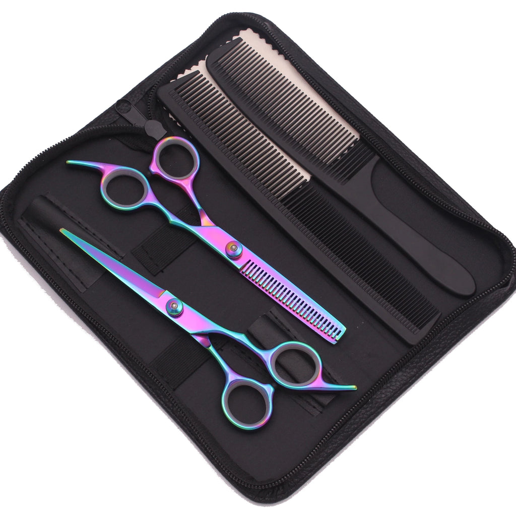 Hairdressing Scissors Black-Gold Hair Scissors Professional 6" JP Stainless Thinning Shears Haircut Scissors Barber Shop C1001