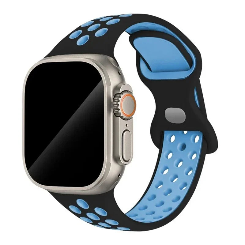 Original Sport Strap for Apple Watch Band 46mm 49mm 45mm 44mm 38 42mm Colored Particles Rubber Band IWatch Ultra 10 9 8 7 6 5 SE