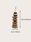 1pc-Simple wooden apple wood chew toy rabbit, chew stick, round wood teeth grinding rope, small pet toy