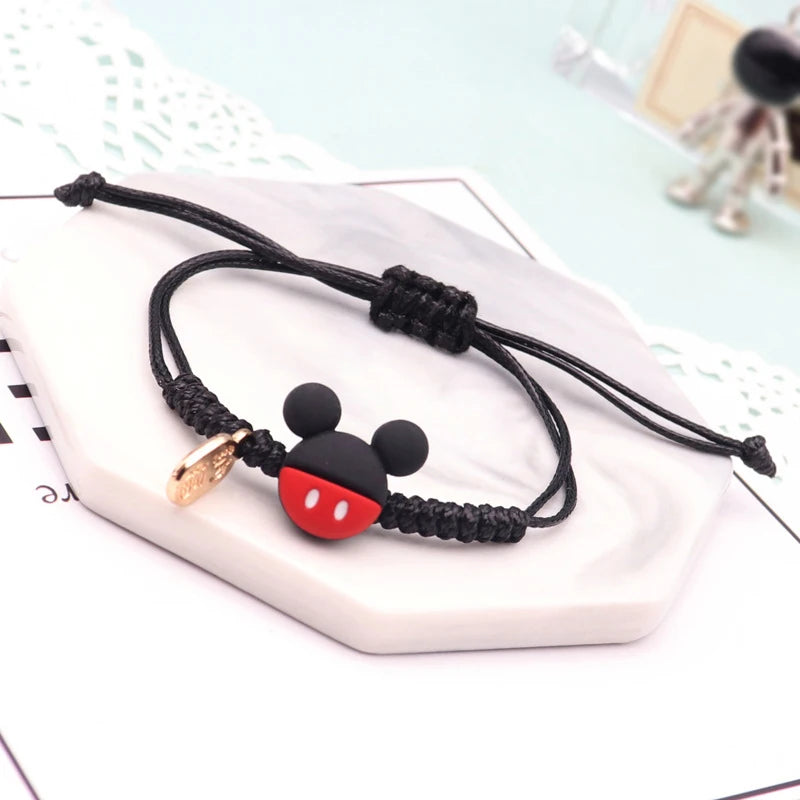 New Mickey Mouse Bracelet Cute Hand Woven Rope Bracelets for Couple Student Fashion Jewelry Handicrafts Friends Birthday Gifts