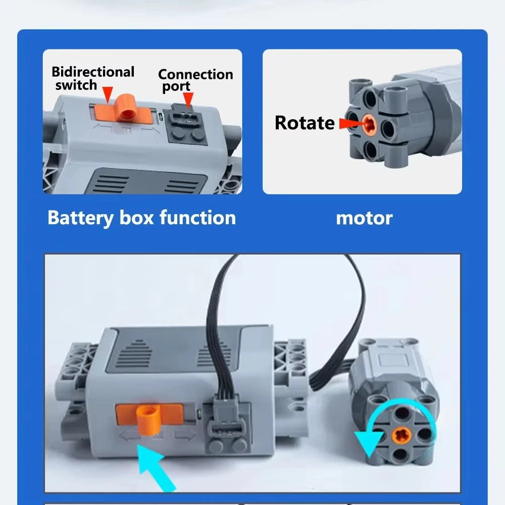 [Motor+Battery Box] 9686 Technology Building Block Set Gear Transmission Principle Model Children's Puzzle Toy Building Blocks