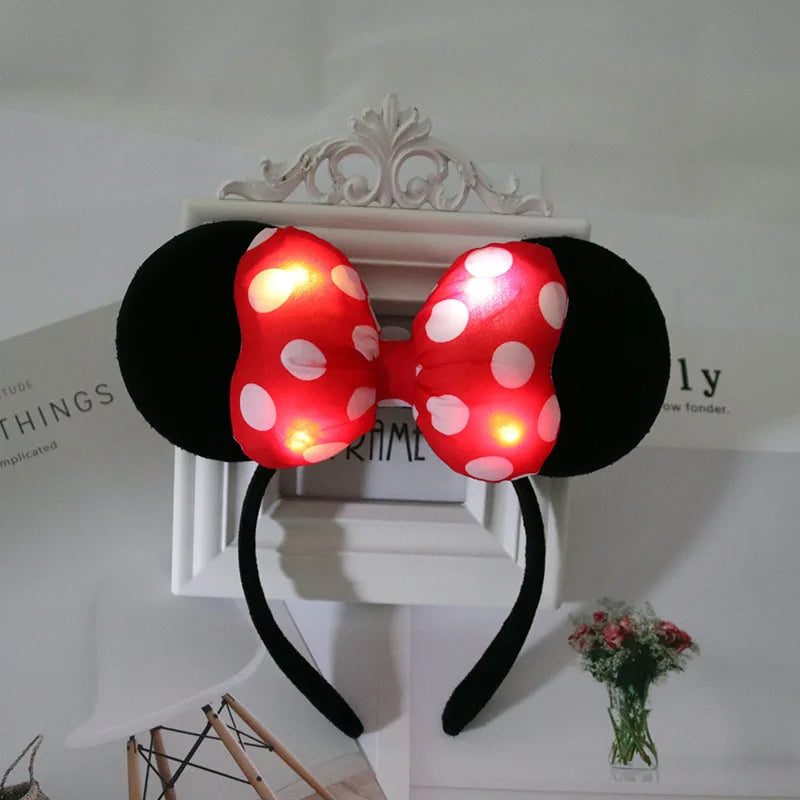 2023 New Cute Performance Party Headband Mickey Minnie Headband Mickey Mouse Bow DY Black Ear Headband Christmas HairAccessories