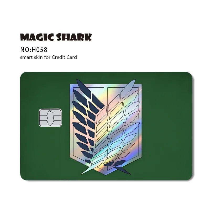 Magic Shark Mcloving Spider Anime Shinny Laser Holographic Matte Skin Film Sticker for Debit Bank Credit Card