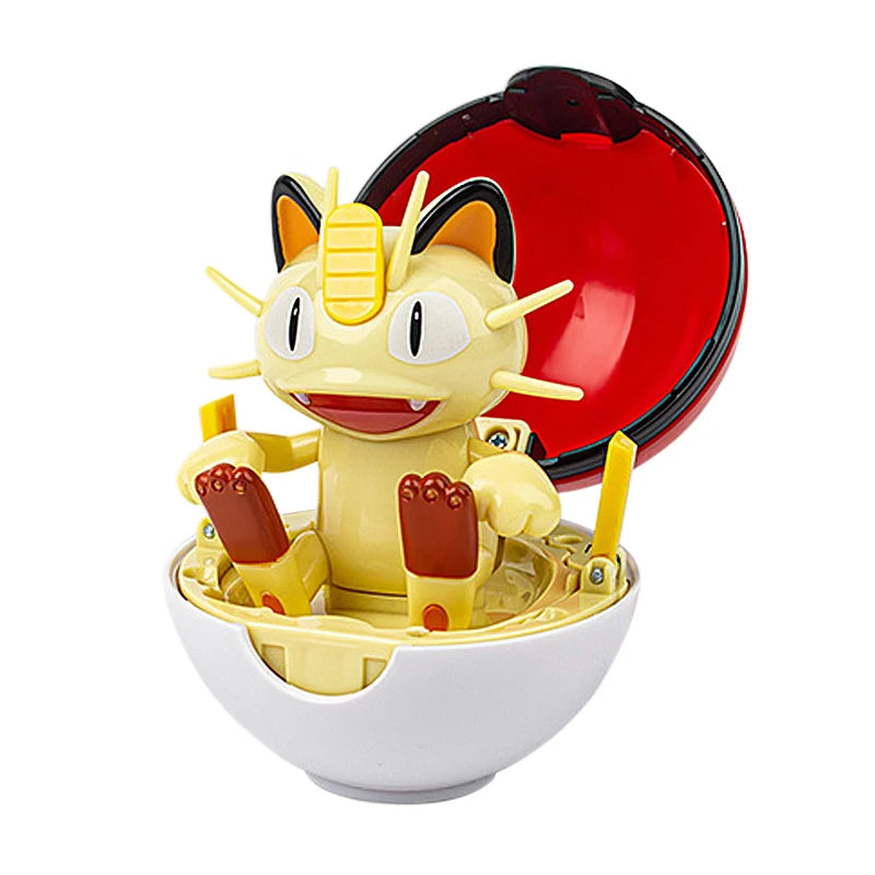 Funny Pokemon Transformation Cartoon Model Pokeball Pikachu Toys Scalable Anime Figure Dolls Model Ornaments Kids Birthday Toys