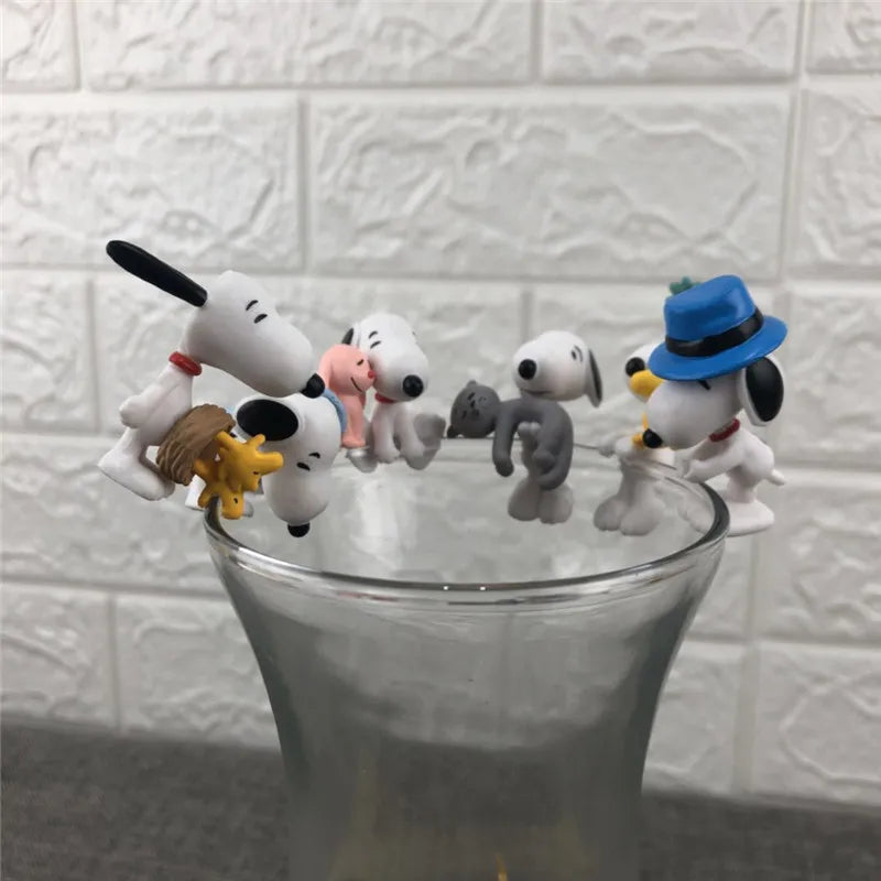 Snoppy Woodstock Figure Charlie Brown Spike Dog Model Blind Box Children Cup Rim Toy