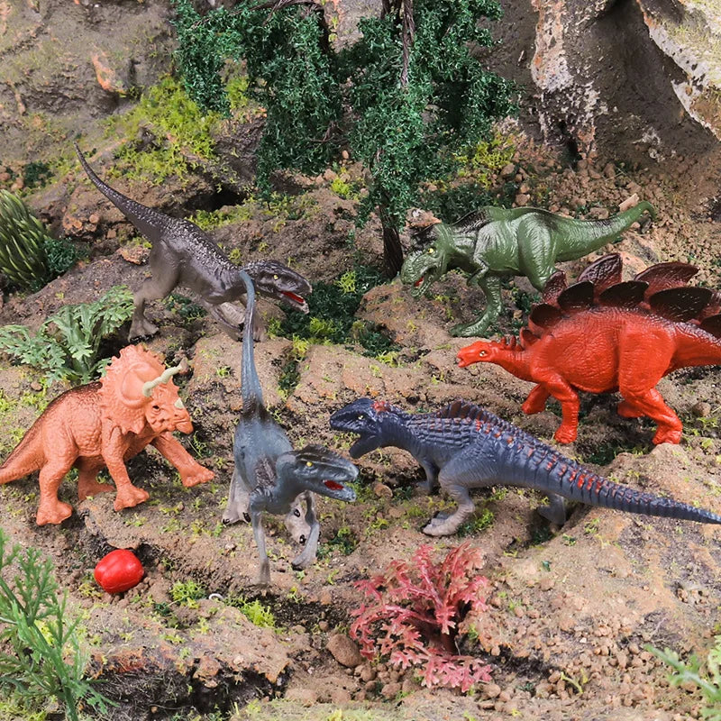 Oenux Mini Wild Wild Forest Animals Insect Dinosaur Model Owl Fox Squirrel Hedgehog Fox Frog Figurines Cake Toppers Kid Toy Gift