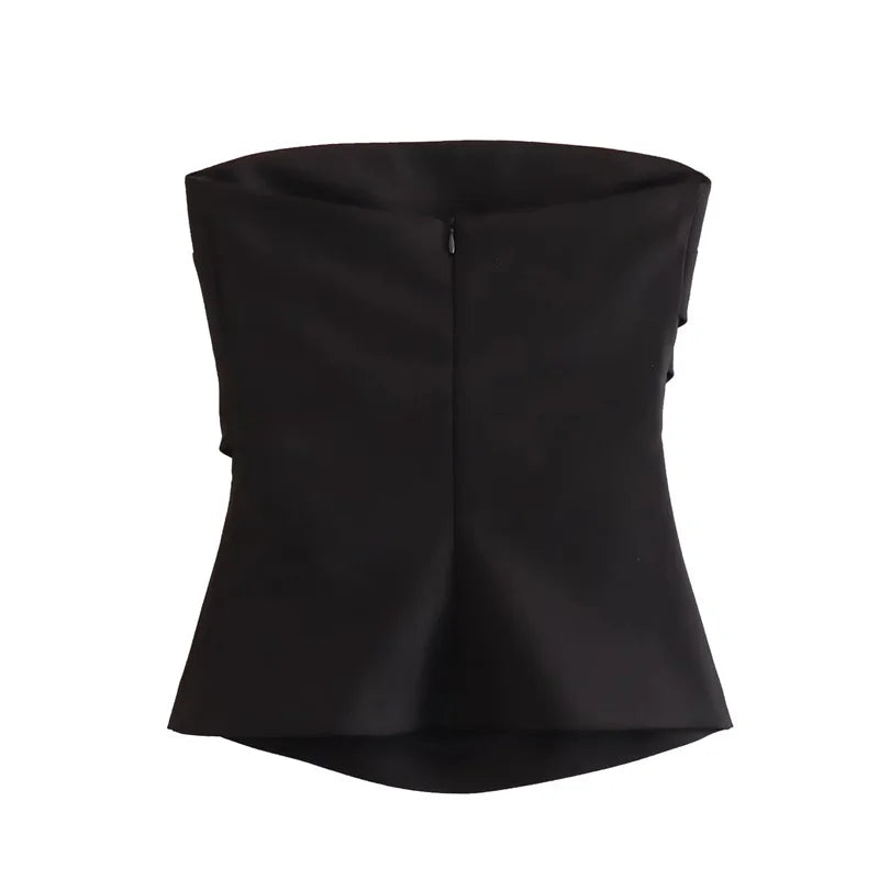 MUJER 2025 Women Tube Top White Black Off Shoulder Crop Top Female Pink Sleeveless Backless Sexy Tops Woman Fashion Corset Tops