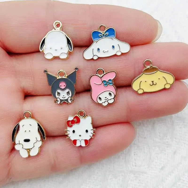 10/14PCS cartoon cute little animal DIY handmade jewelry accessories alloy drip pendant earrings earrings jewelry