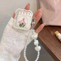 Korean Cute 3D Pink Star Wavy Border Headphones Case For AirPods 1 2 3 With Love Heart Bead Pendant Soft Cover For AirPods Pro 2