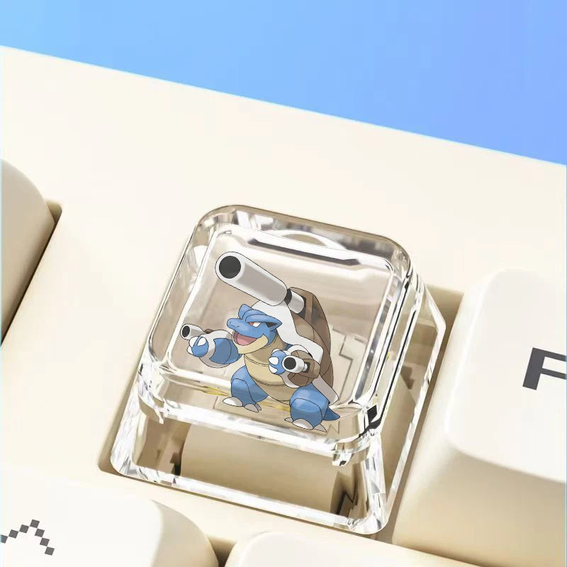 Cross mechanical keyboard personalized anime keycap single Charmeleon Blastoise Eevee transparent cartoon keycap