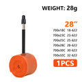 ThinkRider 1Pcs Ultralight 28g Bike Inner Tube 700X18 25 28 32 Road Bicycle TPU Material Tire 65mm Length French Valve