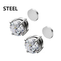 1/3 Pair Crystal Strong Magnetic Ear Stud Clip Earrings for Men and Women Punk Round Zircon Magnet Earrings Non Piercing Jewelry