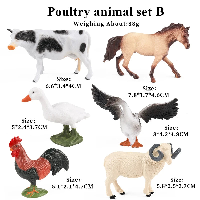 Oenux Mini Wild Wild Forest Animals Insect Dinosaur Model Owl Fox Squirrel Hedgehog Fox Frog Figurines Cake Toppers Kid Toy Gift
