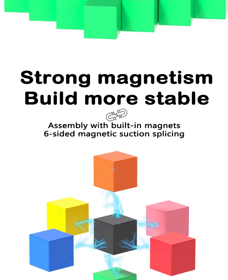 Magnetic Cubes Building Blocks Toys STEM Educational Construction Play Sensory Learning For Toddlers Kids Early Development