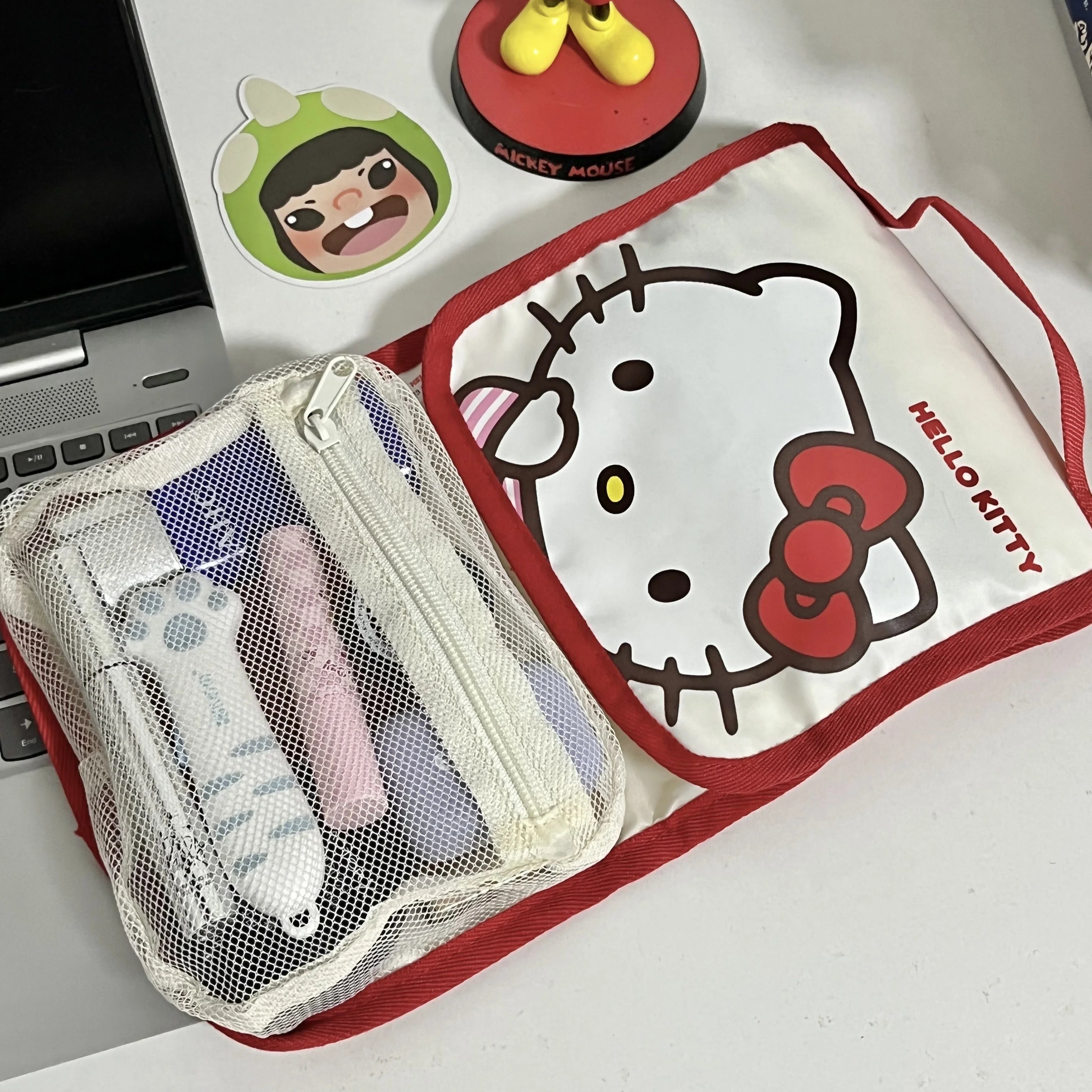 Cute Portable Travel Wash Up Storage Bag Girls Gifts Hello Kitty Kuromi Stitch KT Cat Cartoon Cosmetic Bag For Girl Kawaii Gifts